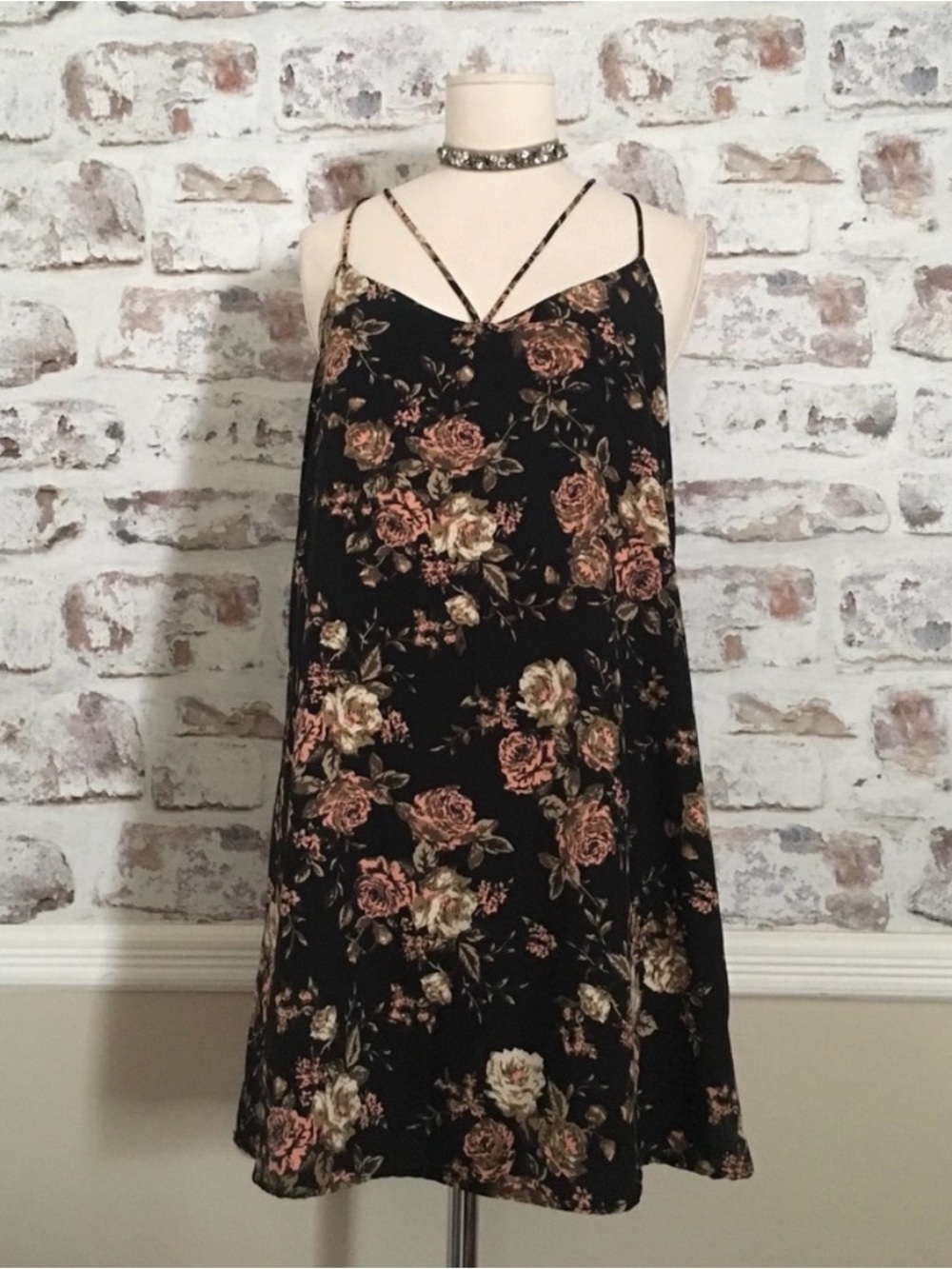 Lucy Love Black Floral Mini Dress